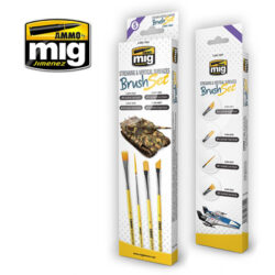 MIG7604 Ammo Mig Streaking & Vertical Surfaces Brush Set (4pcs)