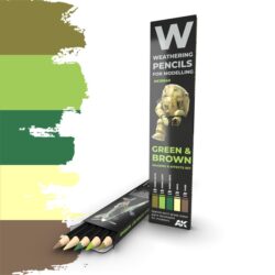 AK10040 AK Interactive Weathering Pencils Green & Brown Set