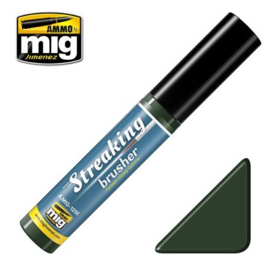 MIG1256 Ammo Mig Green-Grey Grime Streakingbrusher 10ml