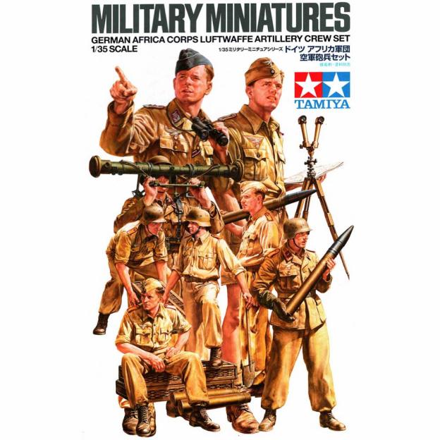 T35343 Tamiya German Africa Corps Luftwaffe Artillery Crew Set 1:35