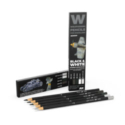 AK10039 AK Interactive Weathering Pencils Black & White Shading & Effects Set
