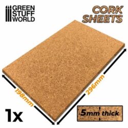 GSW01008 Green Stuff World 5mm Cork Sheets (1pcs)