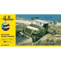 HE56997 Heller US ¼ Ton Truck & Trailer Starter Set 1:72